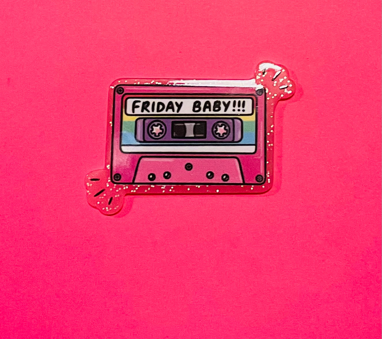 Friday Baby Cassette Acrylic Flatback Piece