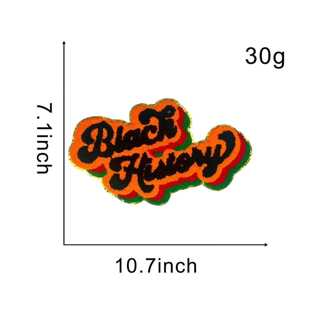 Black History Chenille Iron On Patches