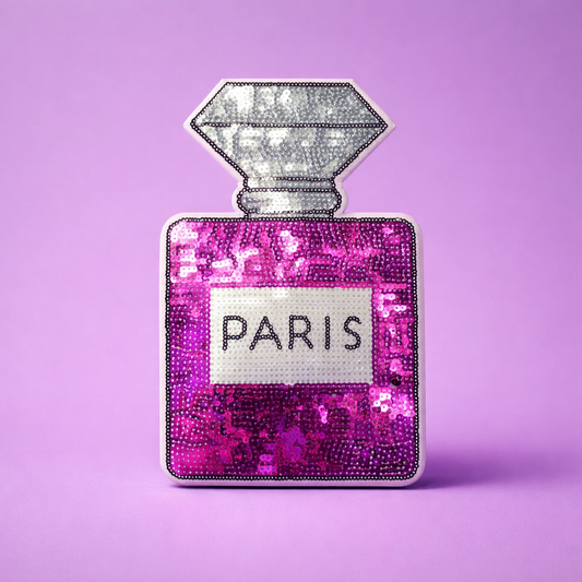 Paris Bottle Sequin Patch T-Shirt