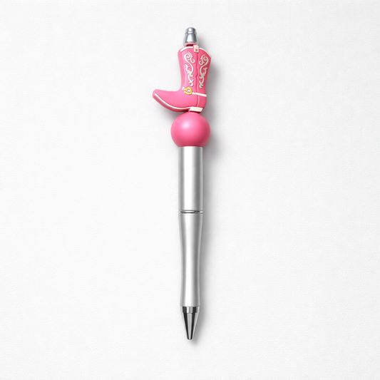 Pink Cowboy Boot Focal Bead Ink Pens