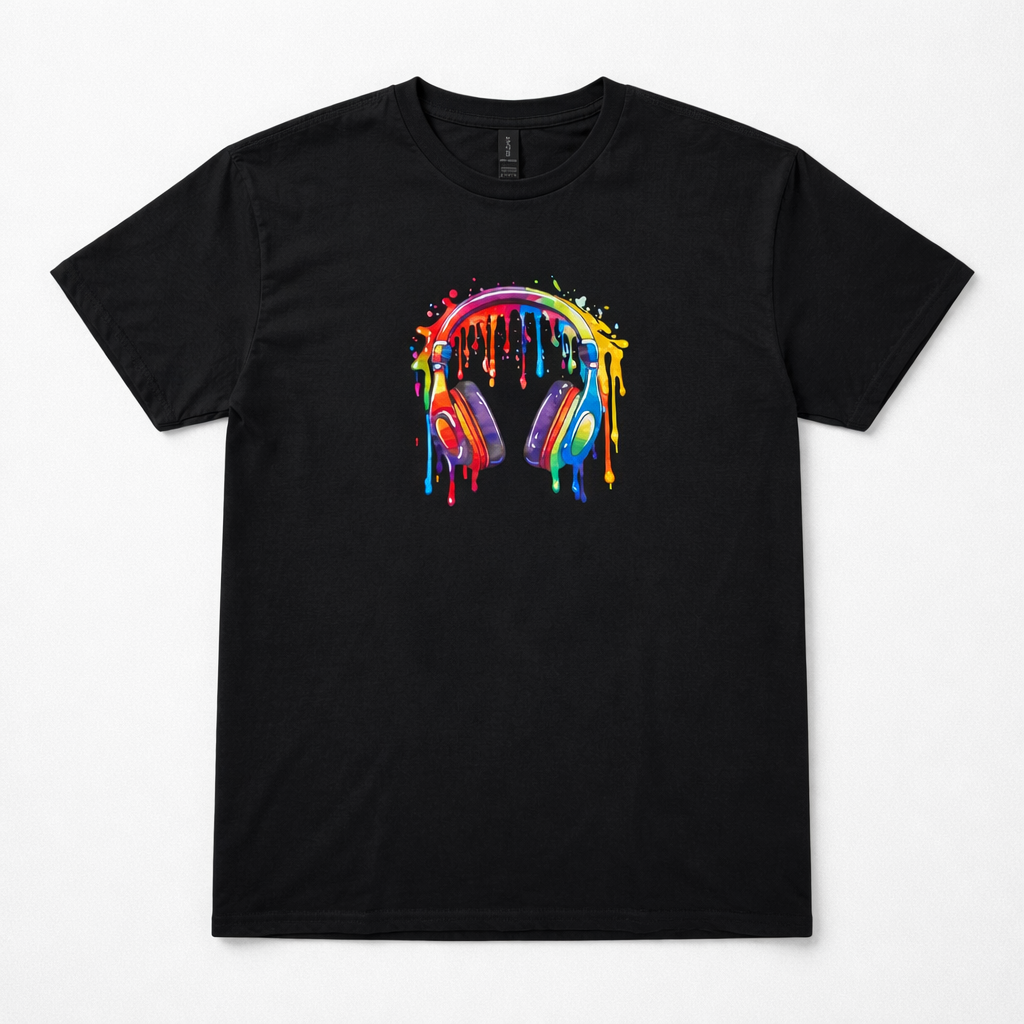 Colorful Dripping Headphones T-Shirt