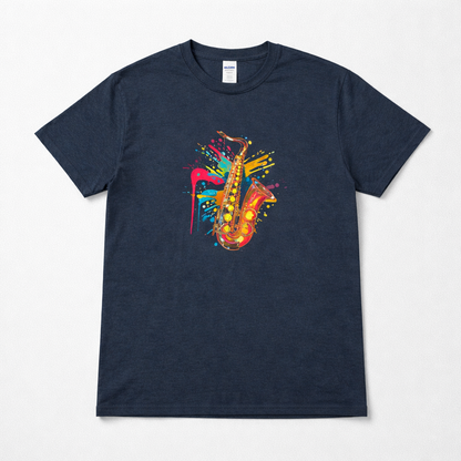 Colorful Splash Saxophone T-Shirt