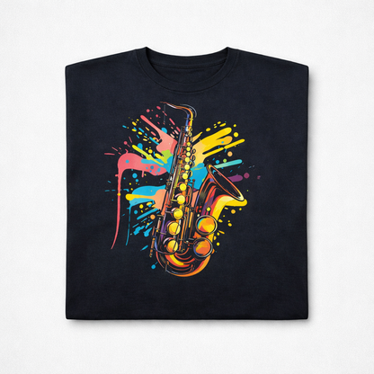 Colorful Splash Saxophone T-Shirt