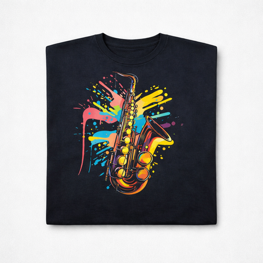 Colorful Splash Saxophone T-Shirt