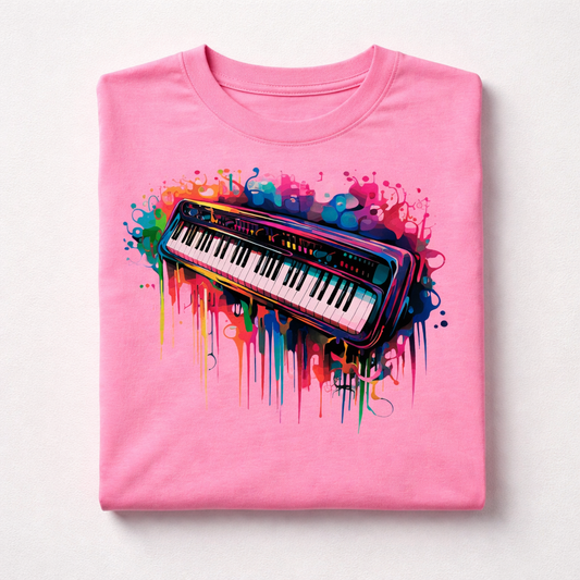Colorful Dripping Keyboard T-Shirt