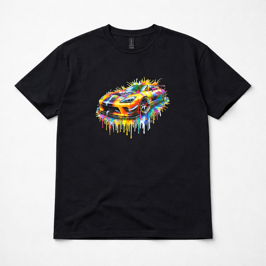 Yellow Dripping Fast Car T-Shirt