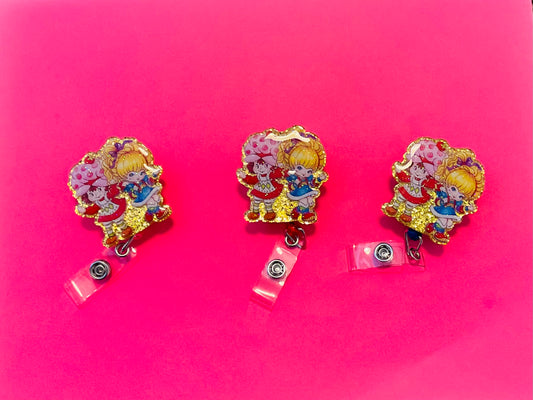 Strawberry & Rainbow Girls Badge Reel