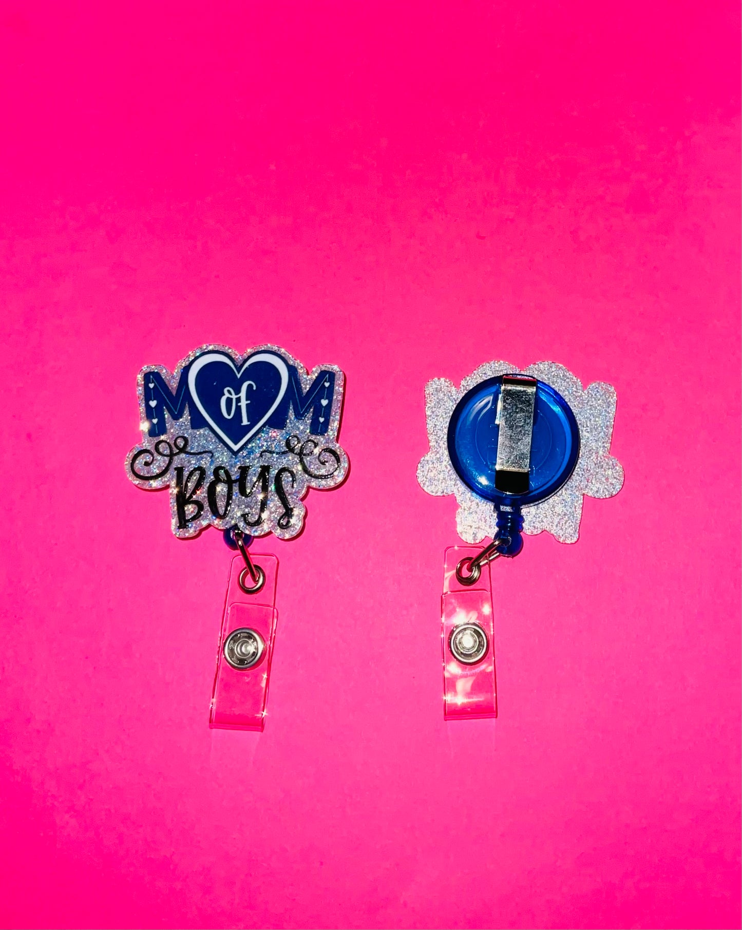 Mom of Boys Badge Reel