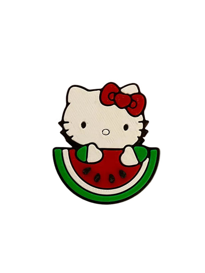 Watermelon Kitty Straw Topper