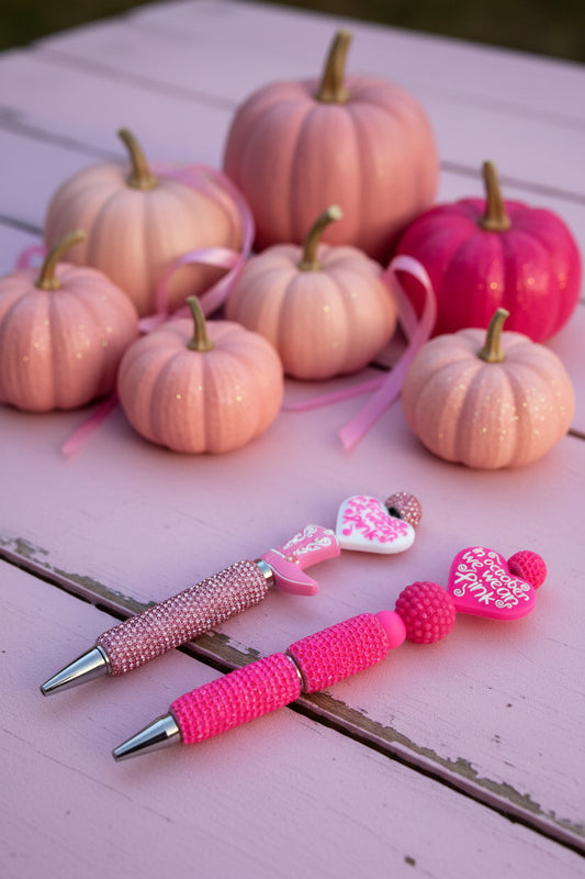 Breast Cancer Awareness Focal Bead Ink Pens