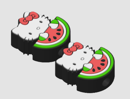 Watermelon Kitty Straw Topper