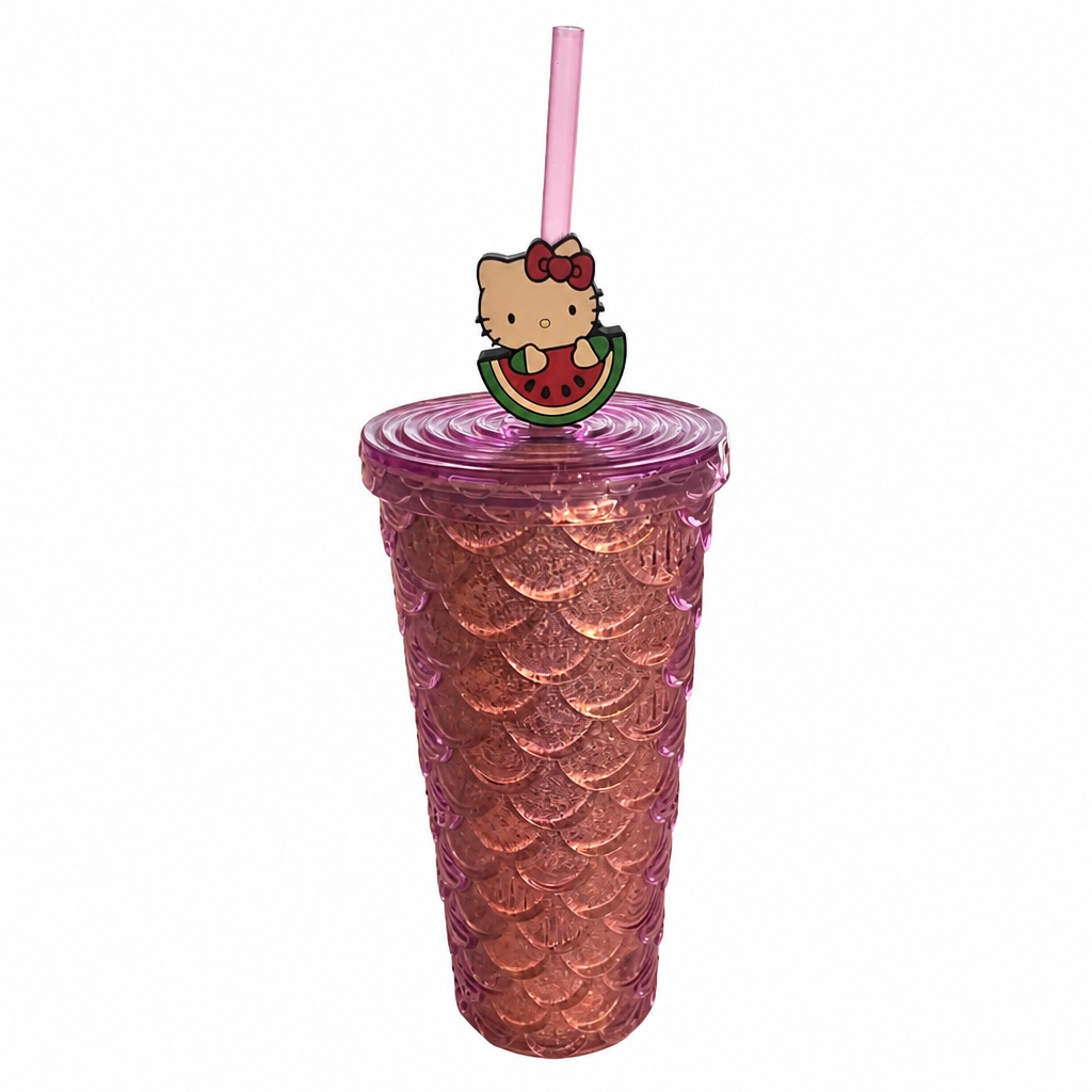 Watermelon Kitty Straw Topper