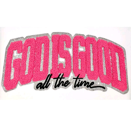 God is Good Chenille Iron On Patches