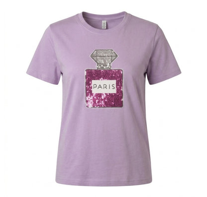 Paris Bottle Sequin Patch T-Shirt